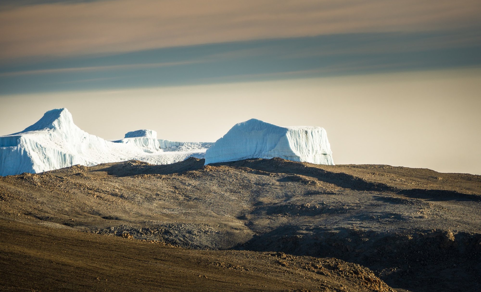 Glaciers on the summit of Mt. Kilimanjaro