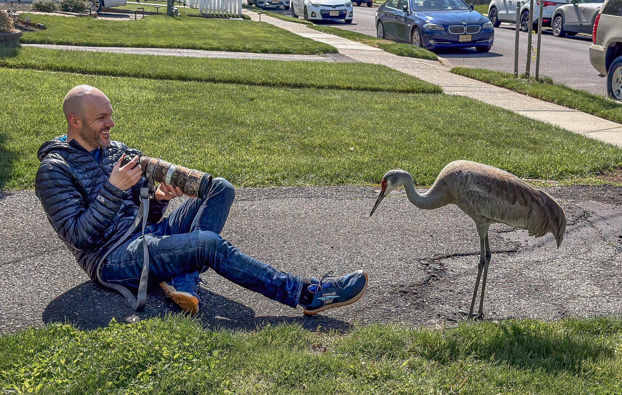 Me and a sandhill crane